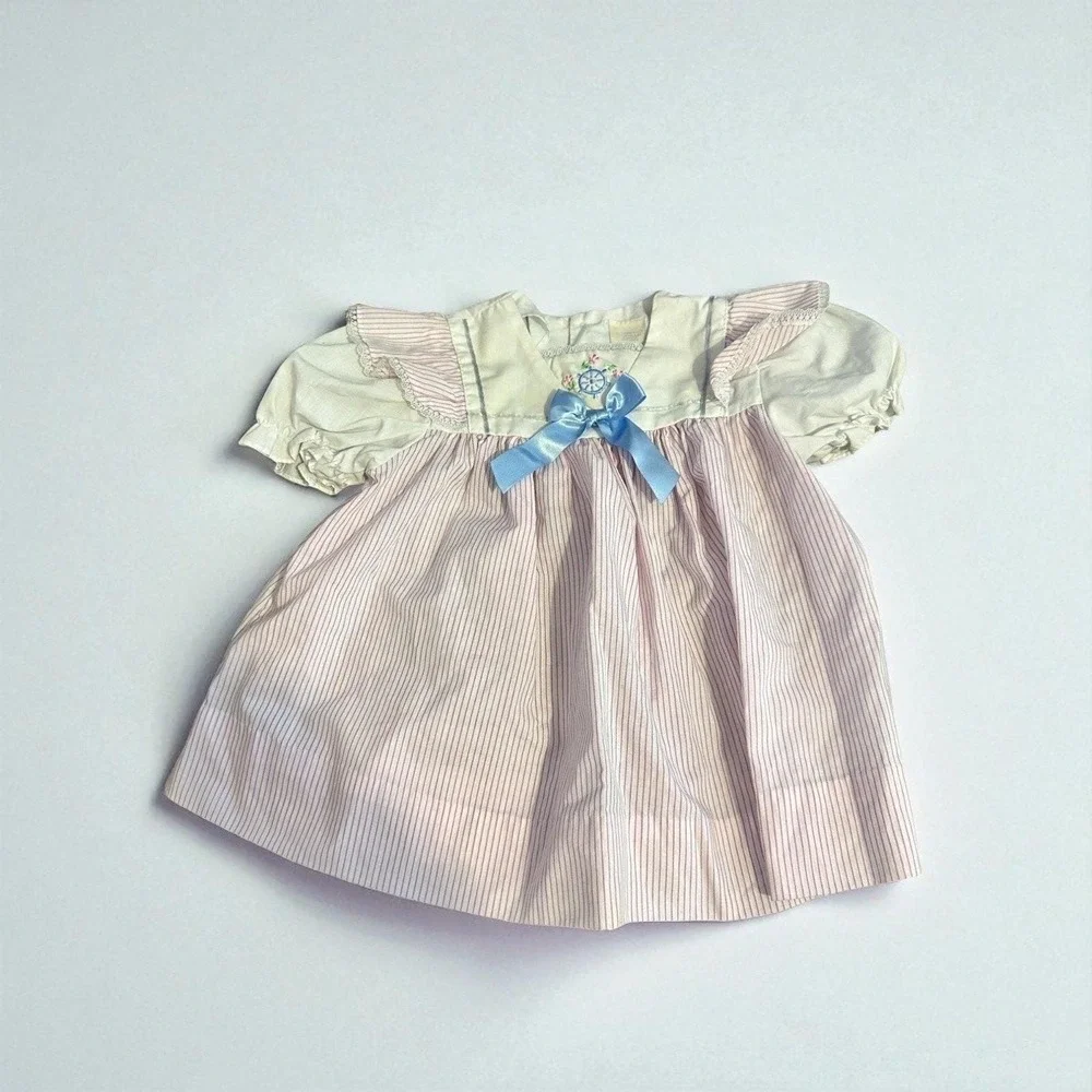 Baby girl‎ vintage pink and white striped dress 12M